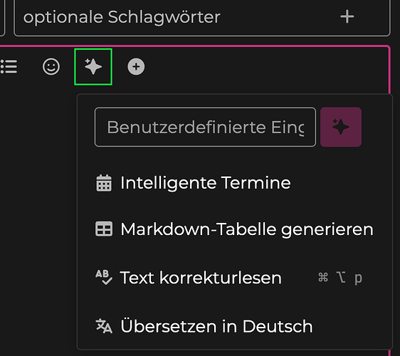 KI fragen – Funktionen in Posts